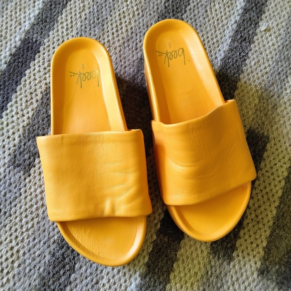 Beek Women's Sandals Albatross orange Leather Platform slides Sz 5 - Picture 2 of 9